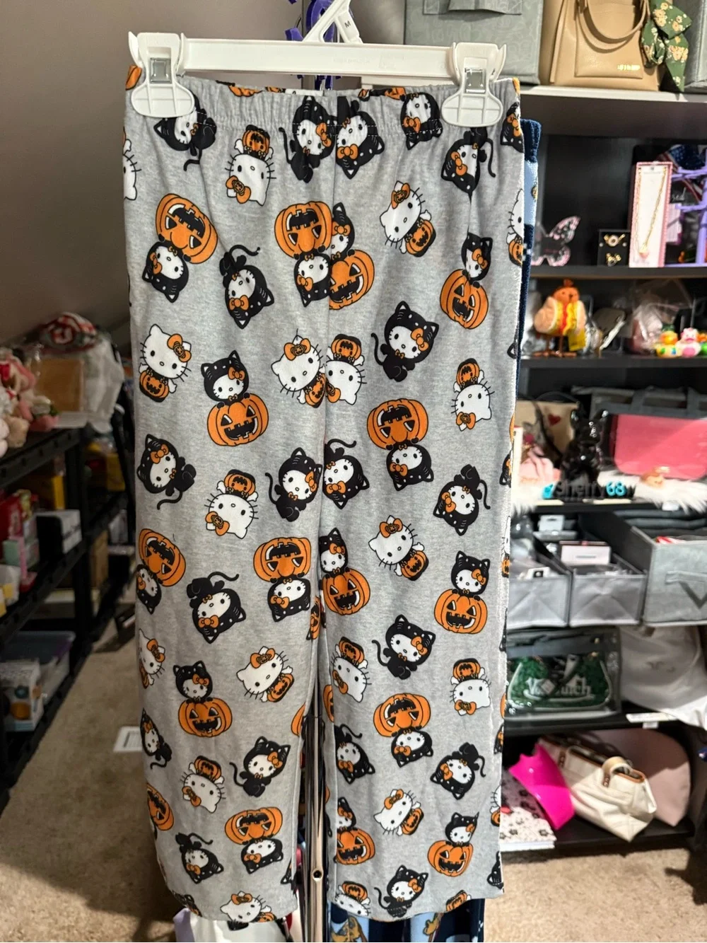 Hello Kitty Halloween Gray Kids Pajama Pants Size 6